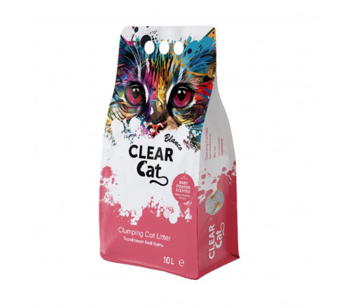 Clear Cat Blanco 10L наполнитель для кошачьего туалета с ароматом детской присыпки