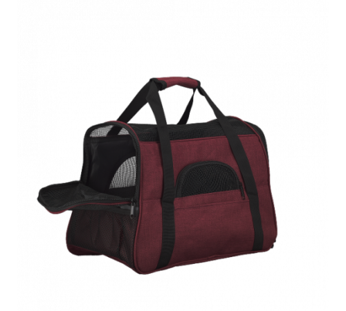 AnimAll мягкая сумка-переноска для кошек и собак, бордовая, 48×25×33 см