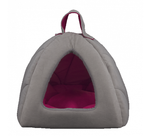 AnimAll Silver лежак-домик для кошек и собак, серо-розовый, 39×39×36 см