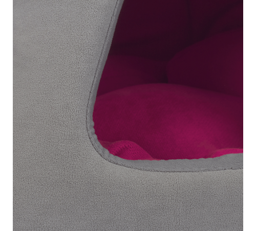 AnimAll Silver лежак-домик для кошек и собак, серо-розовый, 39×39×36 см