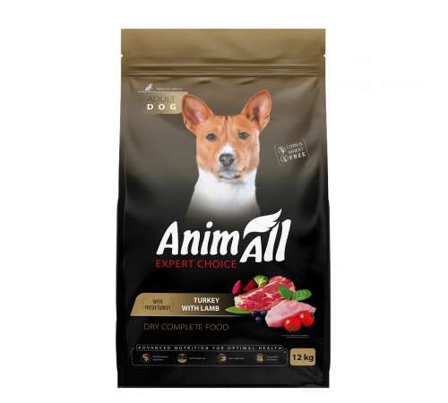 AnimAll Expert Choice Adult Dog Medium Breed Turkey with Lamb, 1 kg (на развес)