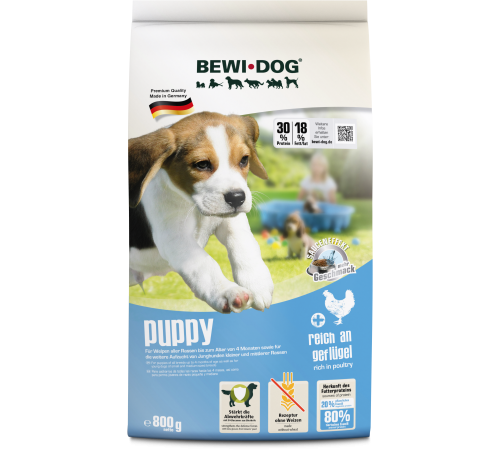 BEWI DOG Puppy, 800 г — сухой корм Super Premium для щенков и молодых собак