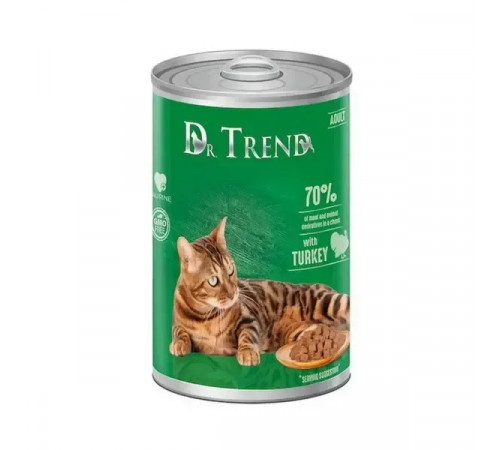 Влажный корм для кошек Dr. Trend Premium с индейкой в соусе, 400 г