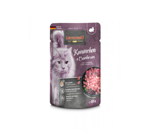 Leonardo Rabbit & Cranberries Кролик + Клюква 85гр Leonardo Rabbit & Cranberries Кролик + Клюква 85гр
