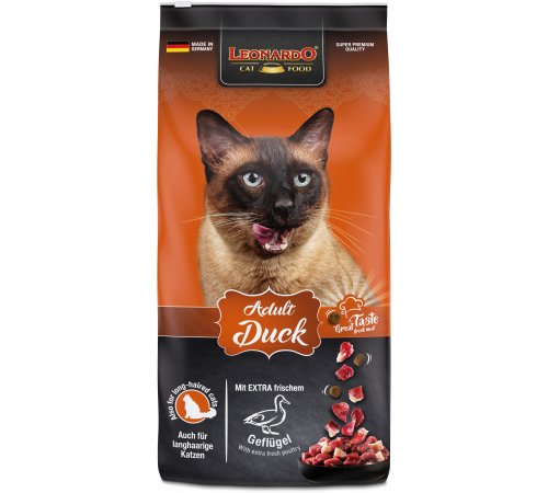 Leonardo Adult Duck — полноценный корм для взрослых кошек, 1 кг (на развес)