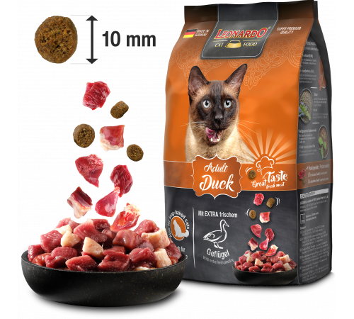 Leonardo Adult Duck — полноценный корм для взрослых кошек, 1 кг (на развес)