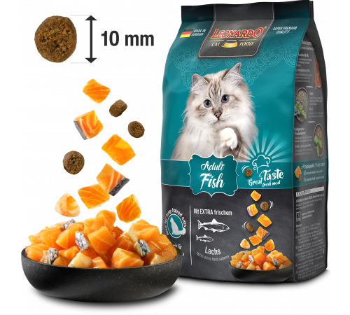 Leonardo Adult Fish — полнорационный корм для взрослых кошек, 15 кг