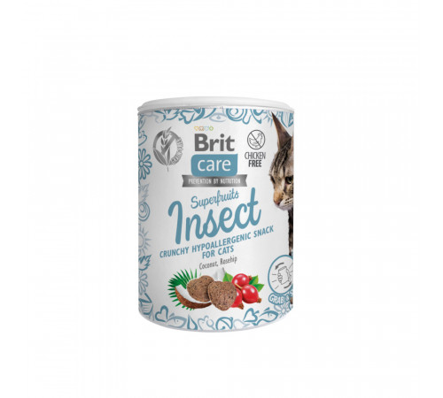 Лакомства для кошек Brit Care Cat Snack Superfruits Insect насекомые, 100 г