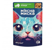 Влажный корм для кошек Мясная Миска кусочки в соусе с птицей (100 г)