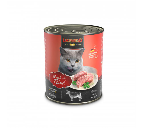 Leonardo Rich in Beef паштет для кошек из говядины 800гр Leonardo Rich in Beef паштет для кошек из говядины 800гр