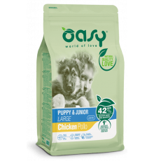 Корм для щенков крупных пород OASY LIFESTAGE • Puppy & Junior Large Chicken