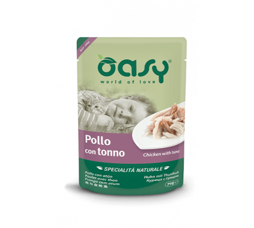 Влажный корм для кошек OASY NATURAL RANGE Chicken with Tuna 70гр