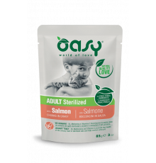 Влажный корм для стерилизованных кошек OASY CHUNKS IN GRAVY Adult Sterilized with Salmon 85гр