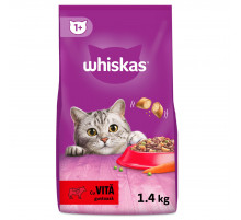 Сухой корм для кошек Whiskas, говядина 1.4 кг