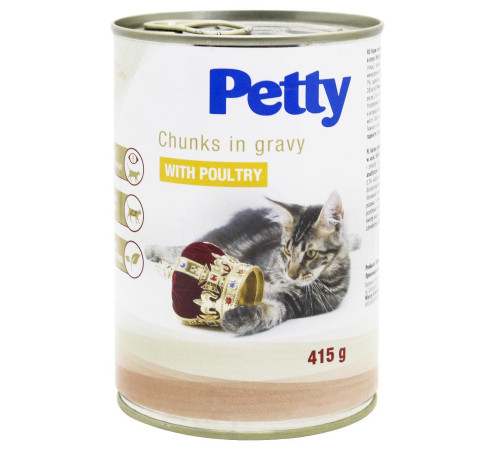 Консервы для кошек Petty с курицей 415 гр Консервы для кошек Petty с курицей 415 гр