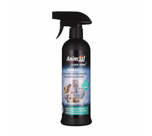 Спрей Animall Clean Home — ликвидатор запахов и биологических пятен, гипоаллергенный, 500 мл