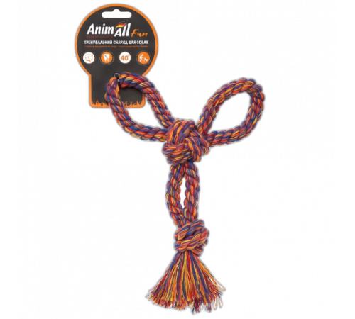 Игрушка AnimAll Fun канат-бумеранг для собак, разноцветная, 21 см Игрушка AnimAll Fun канат-бумеранг для собак, разноцветная, 21 см