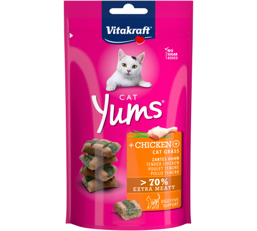 Лакомства для кошек Cat Yums® с курицей и кошачьей травой, 40 г Лакомства для кошек Cat Yums® с курицей и кошачьей травой, 40 г