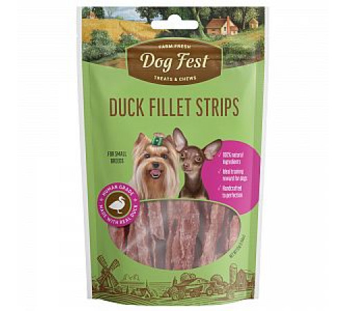 Dog Fest Утиное филе полосками — лакомство для мелких и мини пород собак, 55 г Dog Fest Утиное филе полосками — лакомство для мелких и мини пород собак, 55 г