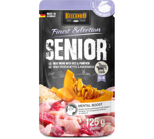 BELCANDO Finest Selection Senior — Мясное меню с рисом и тыквой, 125 г