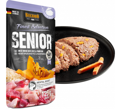 BELCANDO Finest Selection Senior — Мясное меню с рисом и тыквой, 125 г