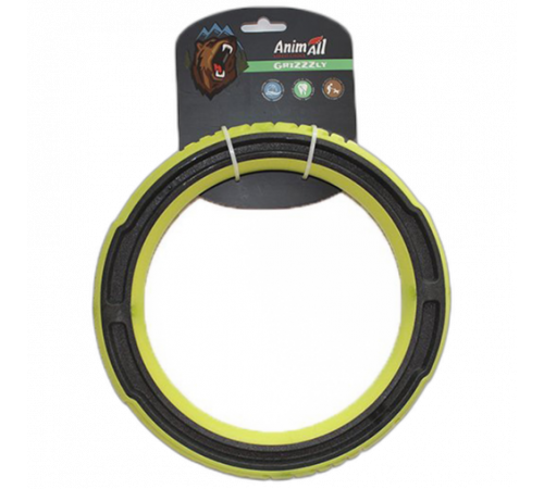 Игрушка AnimAll GrizZzly для собак, супер-кольцо, зелёное, 24 см