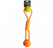 Интерактивная игрушка AnimAll GrizZzly канат с мячиком, оранжевая