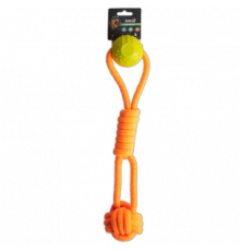 Интерактивная игрушка AnimAll GrizZzly канат с мячиком, оранжевая