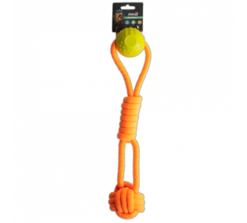 Интерактивная игрушка AnimAll GrizZzly канат с мячиком, оранжевая