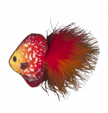 Игрушка мягкая AnimAll Рыбка с колокольчиком и ароматом мяты для кошек, полиэстер, 11 см