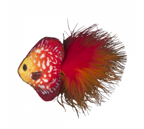 Игрушка мягкая AnimAll Рыбка с колокольчиком и ароматом мяты для кошек, полиэстер, 11 см