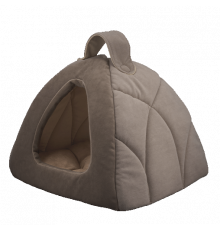 Лежак-домик AnimAll Silver для кошек и собак, бежевый, 39×39×36 см