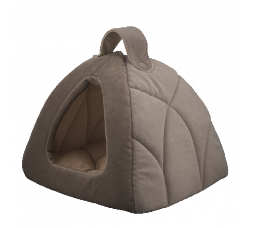 Лежак-домик AnimAll Silver для кошек и собак, бежевый, 39×39×36 см