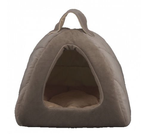 Лежак-домик AnimAll Silver для кошек и собак, бежевый, 39×39×36 см