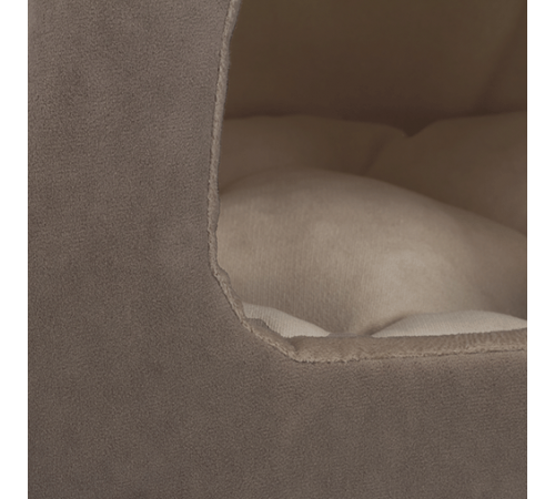 Лежак-домик AnimAll Silver для кошек и собак, бежевый, 39×39×36 см