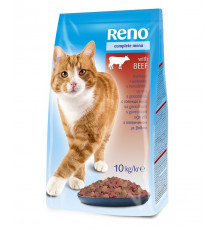 Сухой корм для взрослых кошек Reno Complete Menu с говядиной, 10 кг