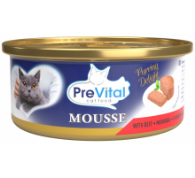Влажный корм для кошек PreVital с говядиной, 85 г