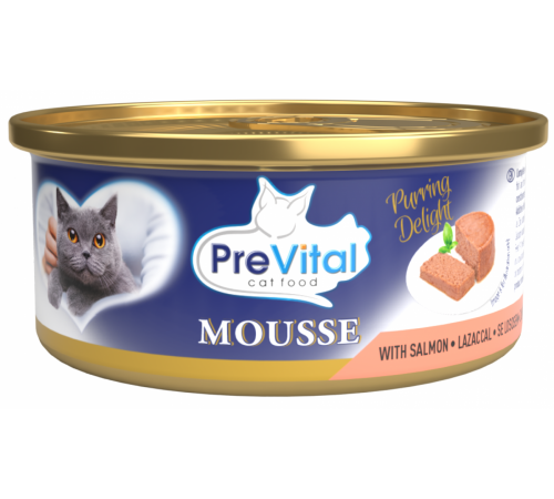 Влажный корм для кошек PreVital с лососем, 85 г