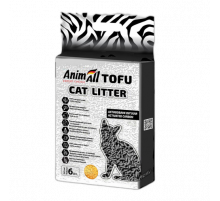 Соевый наполнитель AnimAll Tofu Carbon для кошек, с активированным углём, 6 л
