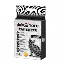 Соевый наполнитель AnimAll Tofu Carbon для кошек, с активированным углём, 6 л
