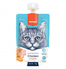 Wanpy Cat Лакомство для кошек Мясной мусс из курицы и моркови 90 г