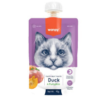 Wanpy Cat — лакомство для кошек, мясной мусс из утки и тыквы, 90 г