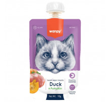 Wanpy Cat — лакомство для кошек, мясной мусс из утки и тыквы, 90 г
