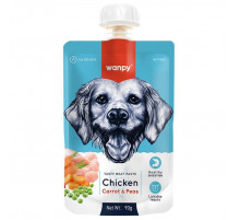Wanpy Dog — лакомство для собак, мясной мусс из курицы и моркови с горохом, 90 г