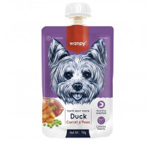 Wanpy Dog — лакомство для собак, мясной мусс из утки и моркови с горохом, 90 г