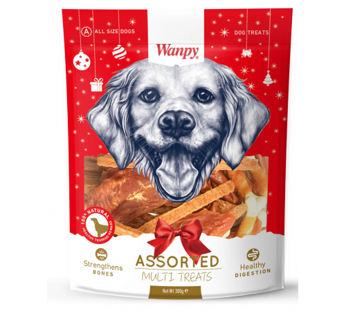 Wanpy Dog — новогодний набор лакомств Christmas Bag Assorted, 300 г
