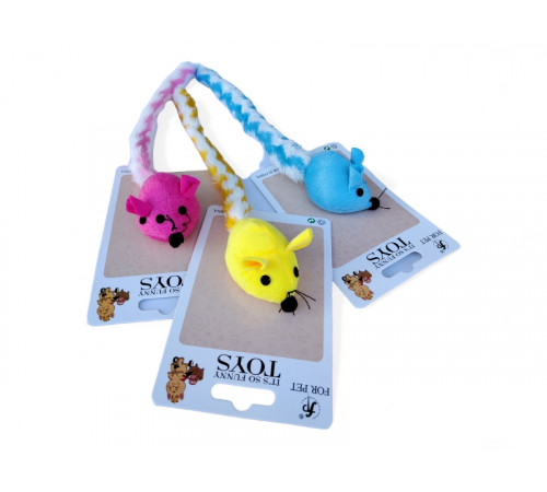 Мышь с длинным хвостом, 30×5,5 см, разные цвета (41356)