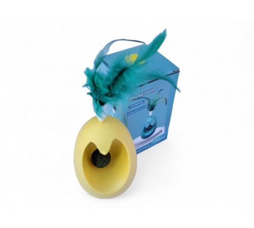 Игрушка для кошек, неваляшка с перьями и мятой, 7×11 см (41346)