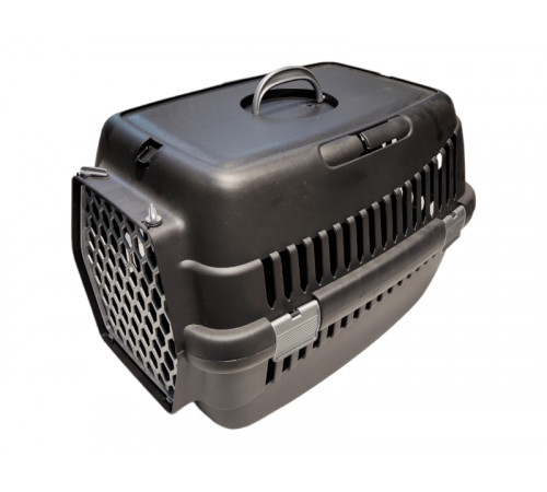 Переноска-бокс для кошек и собак, малая, 48×29×32 см, чёрная, Турция (43389)