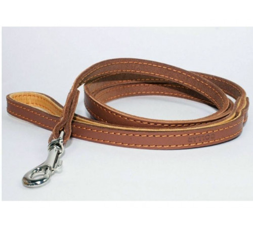 Поводок для собак одинарный, непрошитый «Collar» 0473, 20 мм × 122 см, чёрный/коричневый (43228)